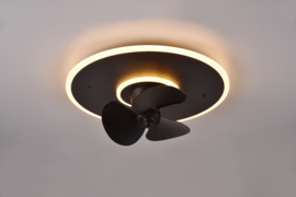 Trio lighting plafond ventilator Nybro led, zwart incl. afstandsbediening 50 cm