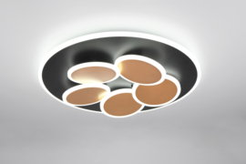 Trio lighting plafondlamp Mandala led, zwart-goud incl. switch dimmer