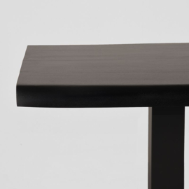 Label 51 Restauranttafel, zwart mangohout | zwart metaal 70x70 x74cm