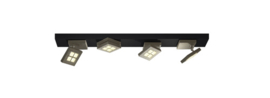 Bopp leuchten plafondlamp Book led, 4-lichts zwart-taupe