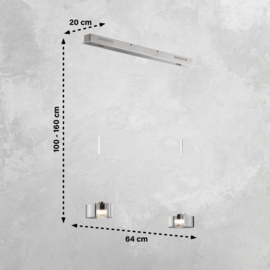 Fischer&honsel hanglamp Lavin led, 2-lichts mat nikkel
