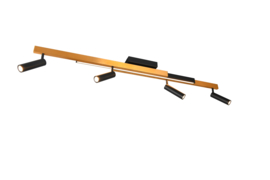 Trio lighting plafondspot  Zeno led, 4-lichts zwart-goud