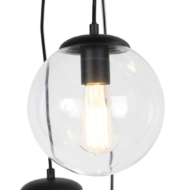 Qazqa hanglamp Pallon, 7-lichts zwart