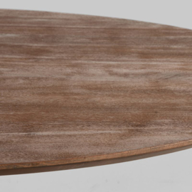 Label 51 Eettafel Otto, Espresso mangohout | zwart metaal 130 cm