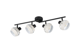 Trio lighting plafondspot  Isla , 4-lichts zwart-warm grijs