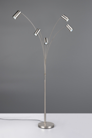 Trio lighting vloerlamp Marley, 5-lichts mat nikkel