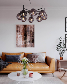 By Rydéns hanglamp Boyle, 8-lichts zwart