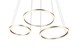 Trio lighting hanglamp Morrison led, mat nikkel met switch dimmer