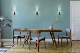 Helestra wandlamp Viya led, kleur zwart-goud