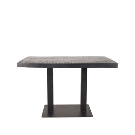 Label 51 Restauranttafel, zwart mangohout | zwart metaal 120x70x74 cm