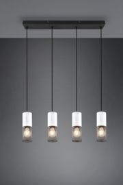 Trio lighting hanglamp Tosh, 4-lichts zwart