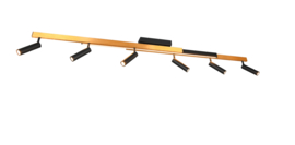 Trio lighting plafondspot  Zeno led, 6-lichts zwart-goud