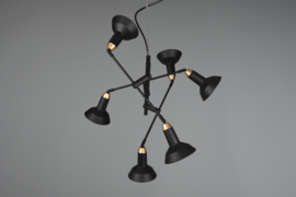 Hanglamp Roxie, 6-lichts zwart