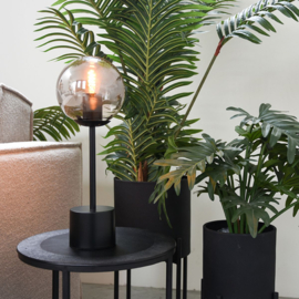 Label 51 tafellamp Fumo, zwart met smoke glas