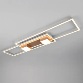 Trio lighting plafondlamp Albany led, caffee-aluminium incl. switch dimmer