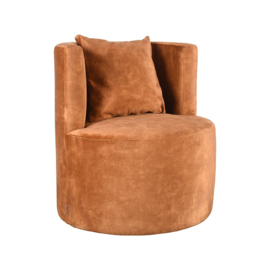 Label 51 fauteuil Evy, stof velours oker