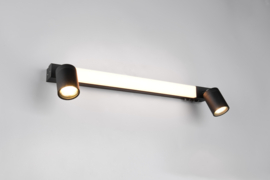 Trio lighting wandlamp Enrico led, 2-lichts zwart 60 cm.