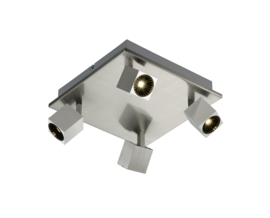 Trio lighting plafondspot  Cuba led, 4-lichts mat nikkel