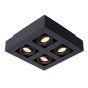 Lucide plafondspot Xirax led, 4-lichts zwart