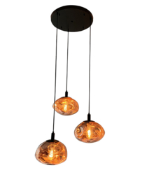 Hanglamp Rodewolk 300, 3-lichts met amber glas