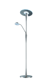 Trio lighting vloerlamp Quebec led, 2-lichts mat nikkel