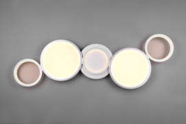 Trio lighting plafondlamp Salsa led, titaan rond incl. switch dimmer