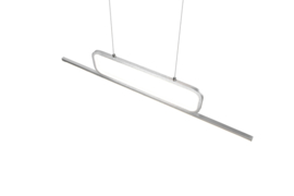 Trio lighting hanglamp Aick led, geborsteld staal met switch dimmer