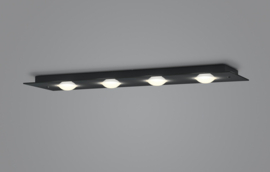 Plafondlamp Belos led, mat zwart met murano glas 75 cm