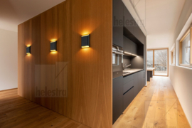Helestra wandlamp Toco led, zwart-goud