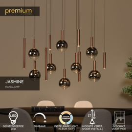 Lucide JASMINE - Hanglamp - LED Dimb. - CCT - 14x4,4W 2200K/3300K koper