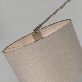 Qazqa  hanglamp Blitz 11, stoffenkap taupe