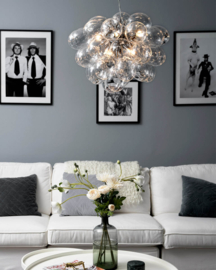 By Rydéns hanglamp Gross, chroom 37-lichts helder glas