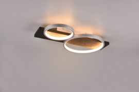 Trio lighting plafondlamp Madera led, titaan incl. switch dimmer 53 cm