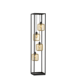 Fischer & Honsel vloerlamp Caydo, zwart-goud