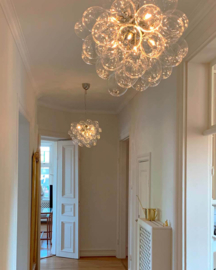 By Rydéns hanglamp Gross, chroom 37-lichts helder glas