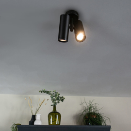 Qazqa plafondspot  Scopio Honey, 2-lichts zwart incl. licht bron