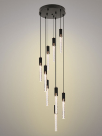 Light trend hanglamp Kiki, 9-lichts zwart rond