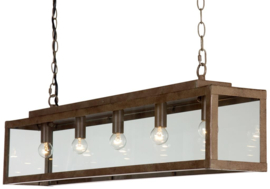 Linea verdace hanglamp Zenia, 5-lichts roest