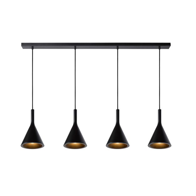 Lucide hanglamp Gipsy, 4-lichts zwart