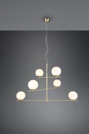 Trio lighting hanglamp Pure, 6-lichts mat messing