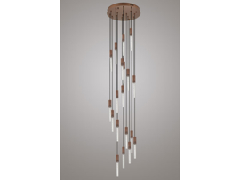 Light trend hanglamp Kiki, 19-lichts brons rond