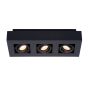 Lucide plafondspot Xirax led, 3-lichts zwart