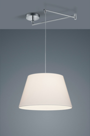 Helestra hanglamp Certo chroom met witte stoffen kap