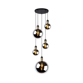 Lucide hanglamp Julius, 5-lichts rookglas