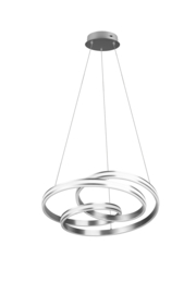 Trio lighting hanglamp Nuria led, mat nikkel met switch dimmer