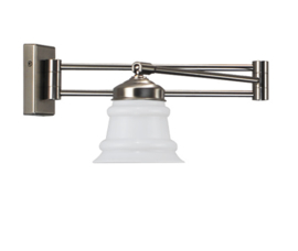 Old timerlight wandlamp Ringglaasje, zwenkbaar opaal glas