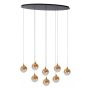 Lucide hanglamp Gisela led, 8-lichts amber glas