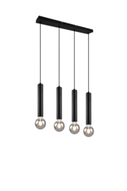 Trio lighting hanglamp Clermont,  4-lichts mat zwart incl licht bron