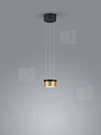 Helestra  hanglamp Romo led, 1-lichts zwart - goud