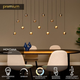 Lucide  MONTANA - Hanglamp - LED Dimb. - CCT - 13x5,7W 2700K/4000K  grijs